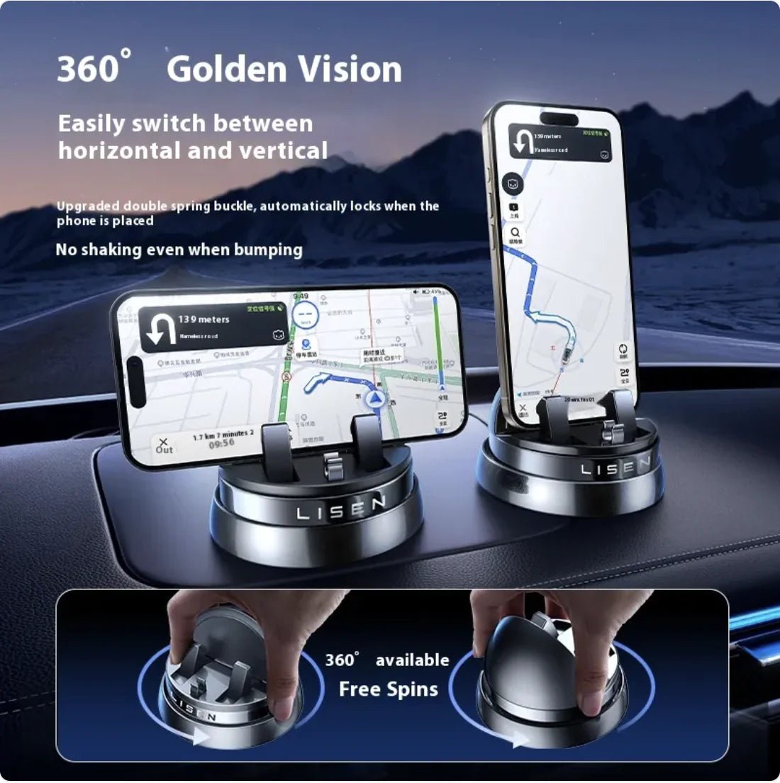 360° Rotatable Non - Slip Car Phone Holder - Autoxmatch