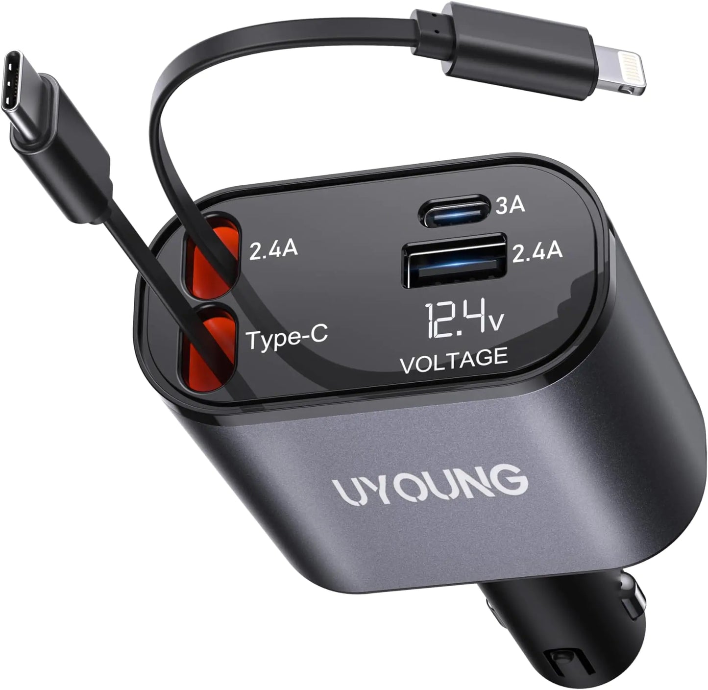 Retractable 4 in 1 Fast Car Phone Charger