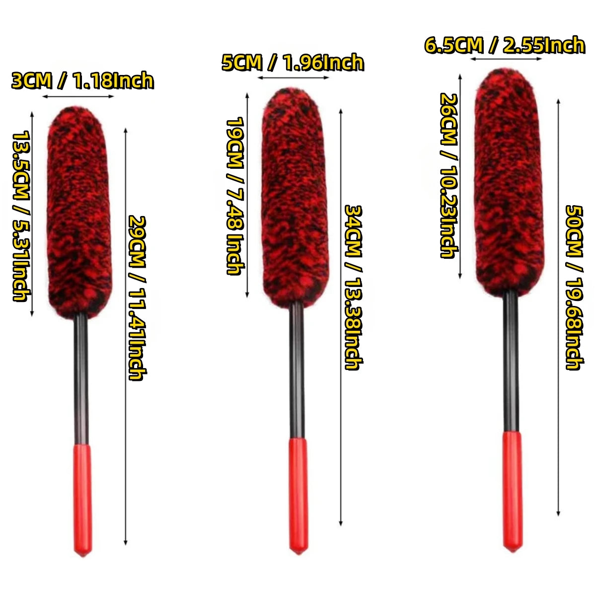 Auto Wheel Detailing Brush sizes