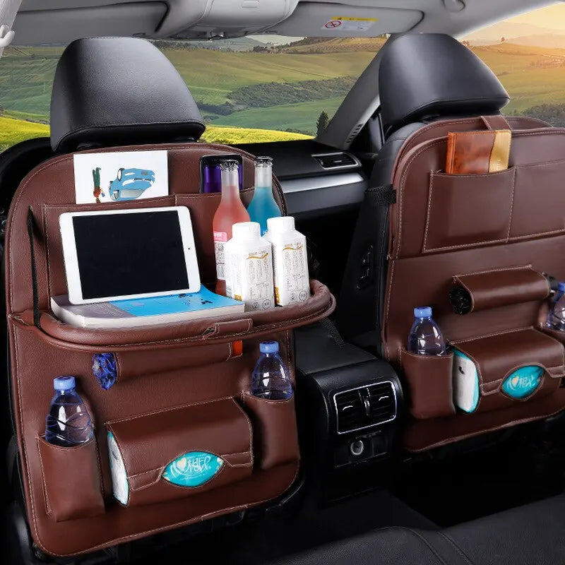 Car Seat Back Organizer Brown