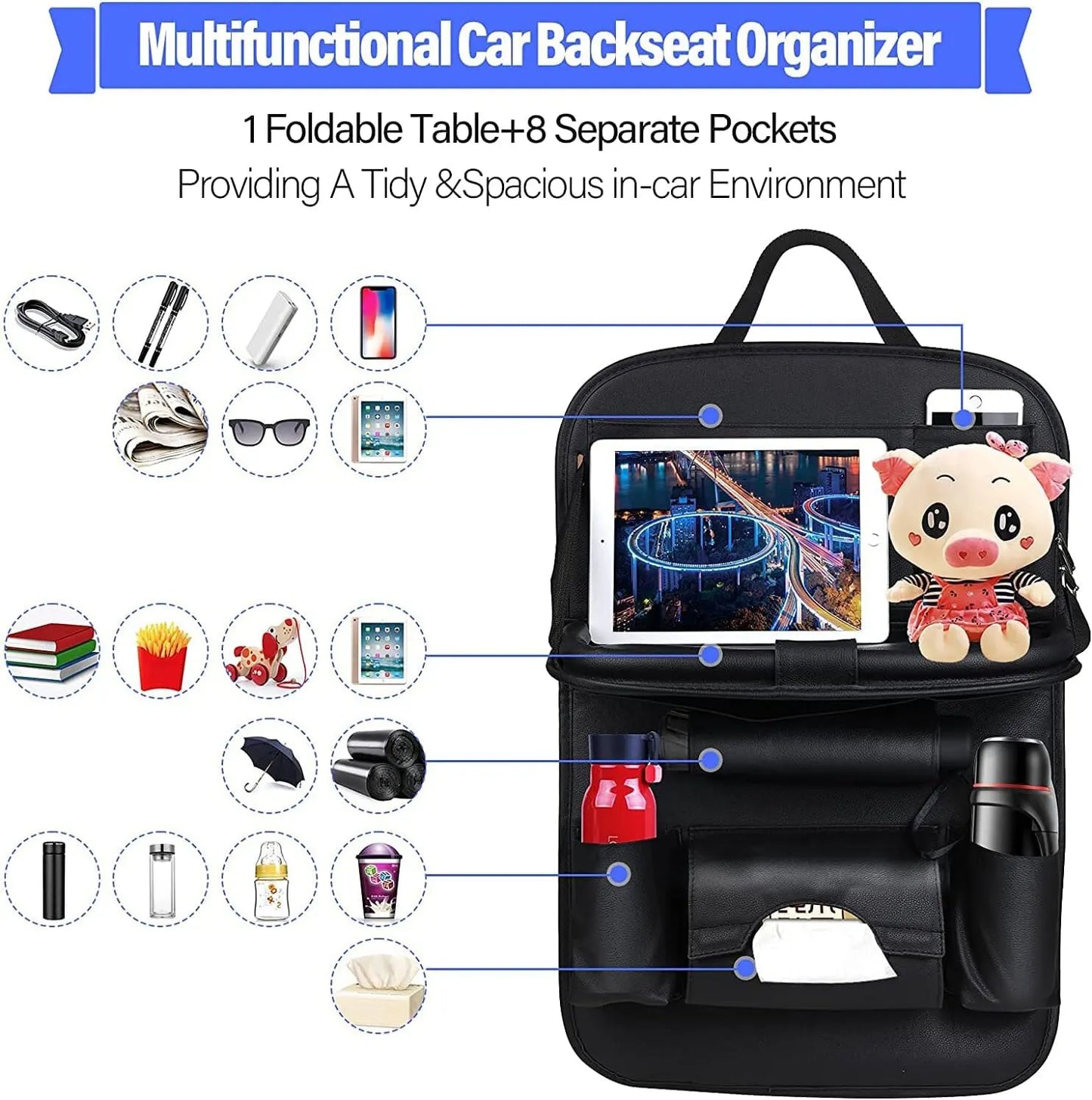 Car Seat Back Organizer Multifunctional