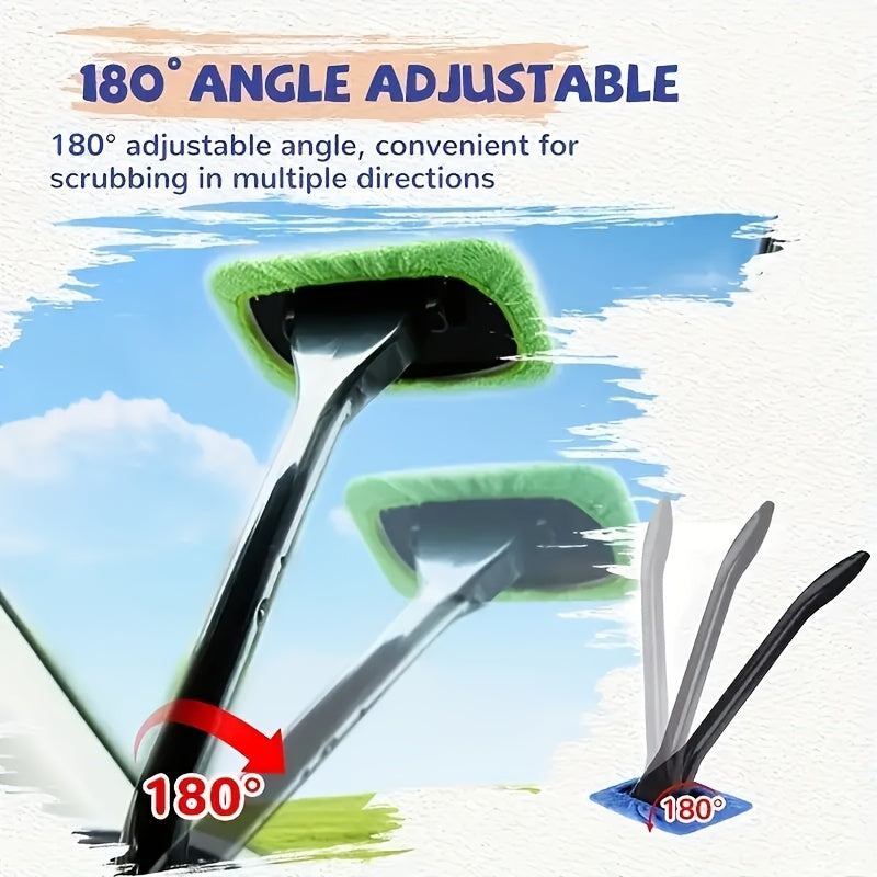 Ergonomic Long-Handle Car Windshield Cleaner 180 Angle