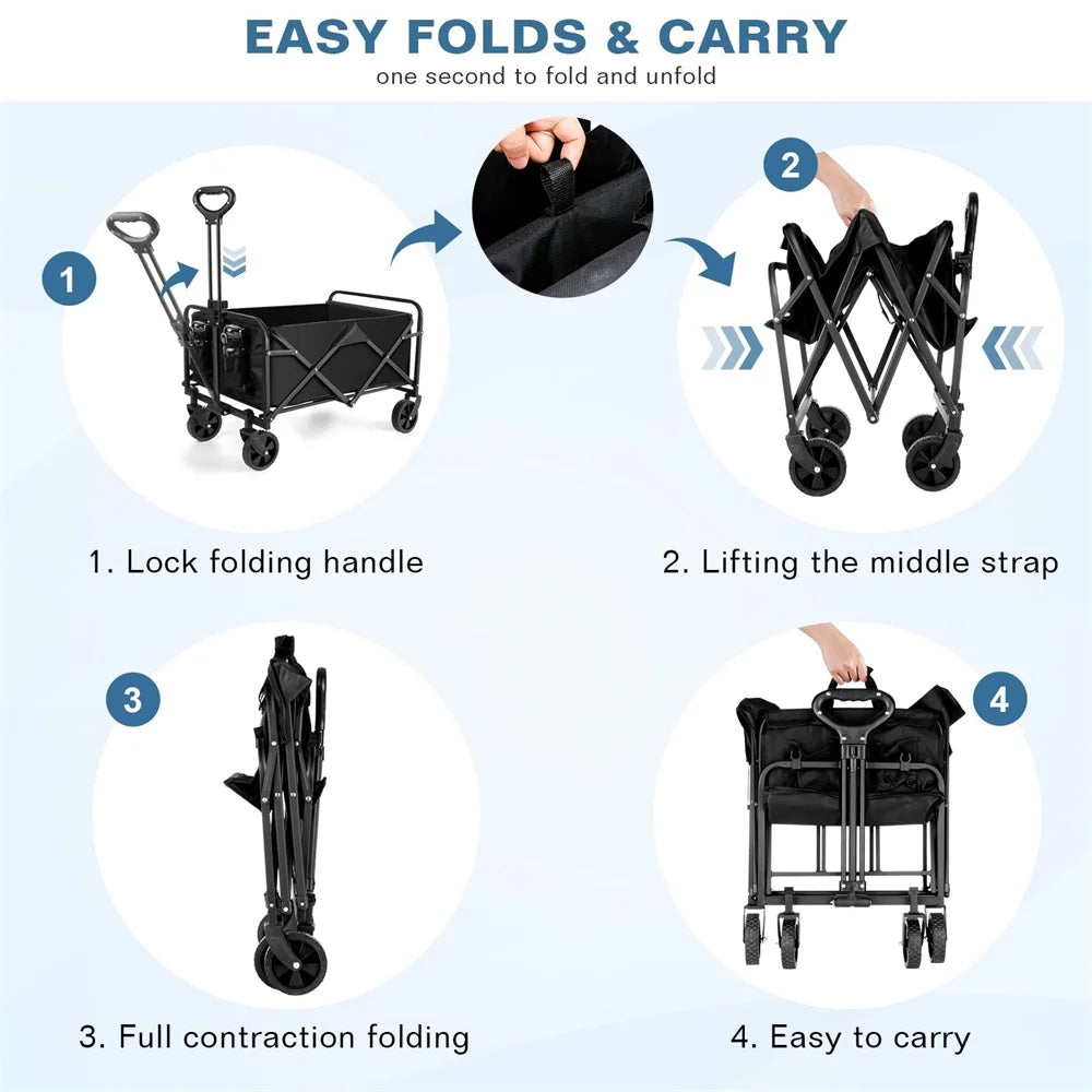 Folding Wagon Cart Collapsible- Easy Folds 