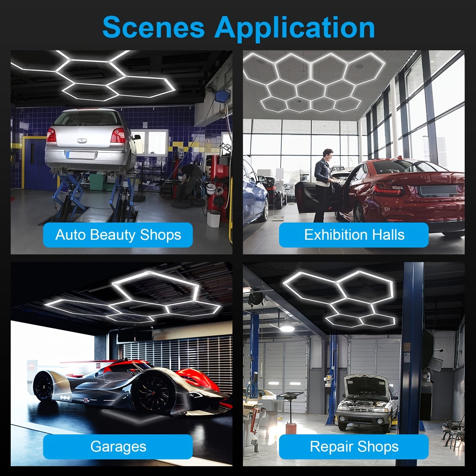 LED Hexagon Garage Lights Scenes Application