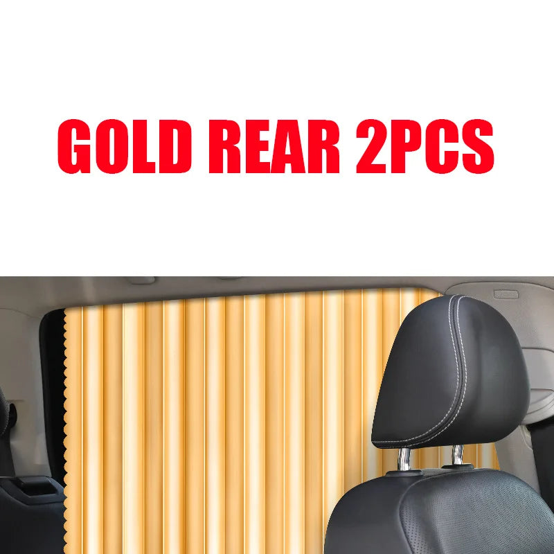 Magnets Car Sunshade Curtain-2 PCS Gold Rear