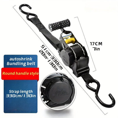 Auto - Lock Retractable Cargo Strap – Perfect for Motorcycle & Luggage Securement - Autoxmatch