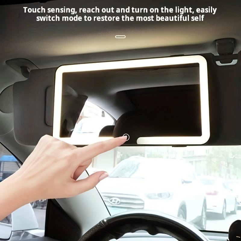 Car Makeup Mirror with LED Lights – Sun Visor Makeup Mirror - Autoxmatch