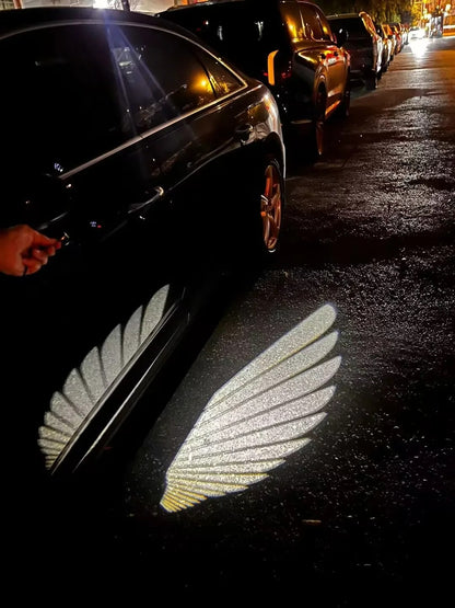 Car Rearview Mirror Courtesy Lamp - Angel Wings LED Light for Stylish Exterior Upgrade - Autoxmatch