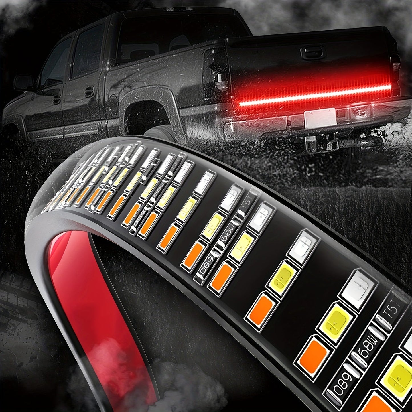 LED Car Tailgate Light Bar - 12V, Hardwired, Decorative Flow Lights for Rear Door - Autoxmatch