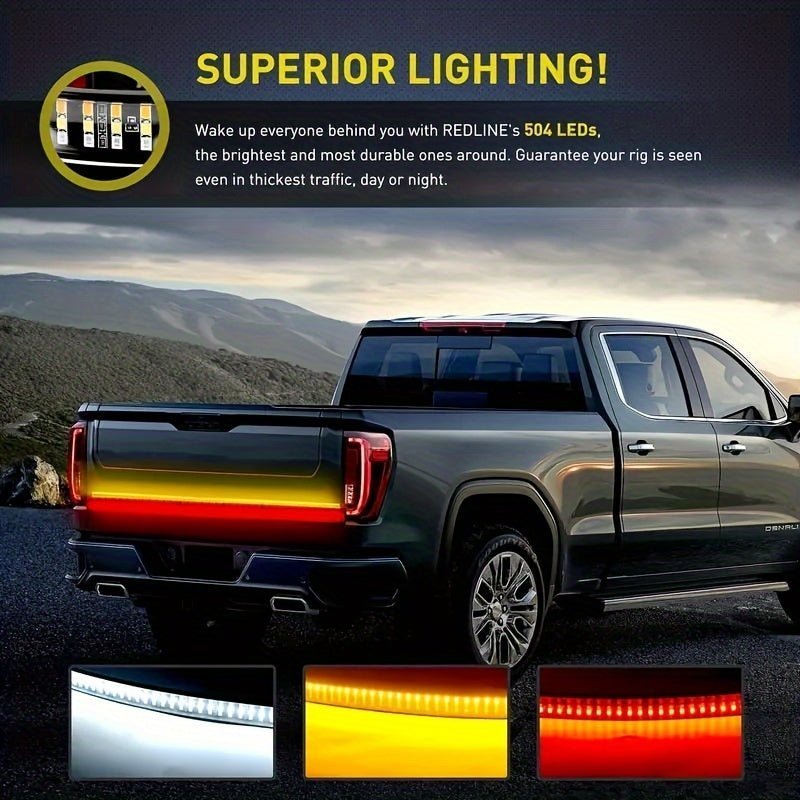 LED Car Tailgate Light Bar - 12V, Hardwired, Decorative Flow Lights for Rear Door - Autoxmatch