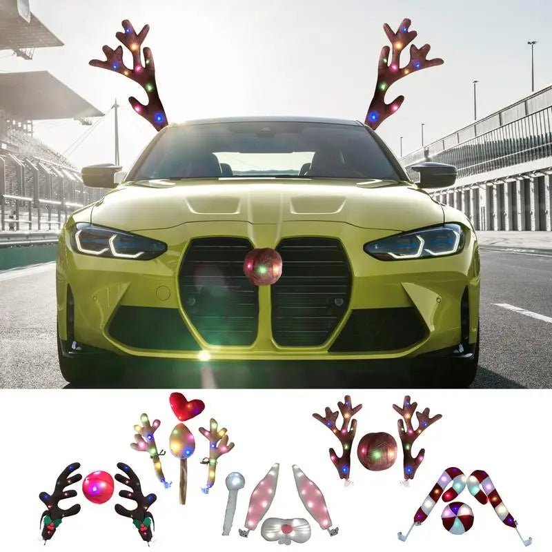 LED Glowing Antlers Christmas Car Decoration - Autoxmatch