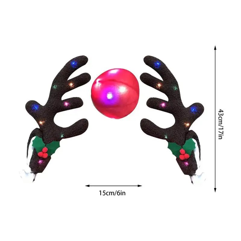 LED Glowing Antlers Christmas Car Decoration - Autoxmatch