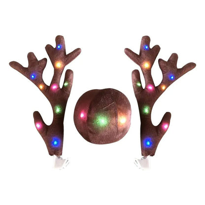 LED Glowing Antlers Christmas Car Decoration - Autoxmatch