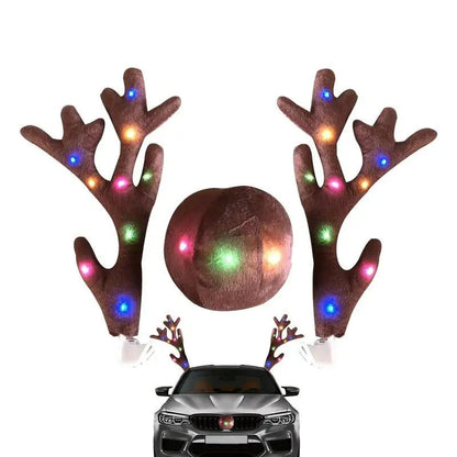 LED Glowing Antlers Christmas Car Decoration - Autoxmatch