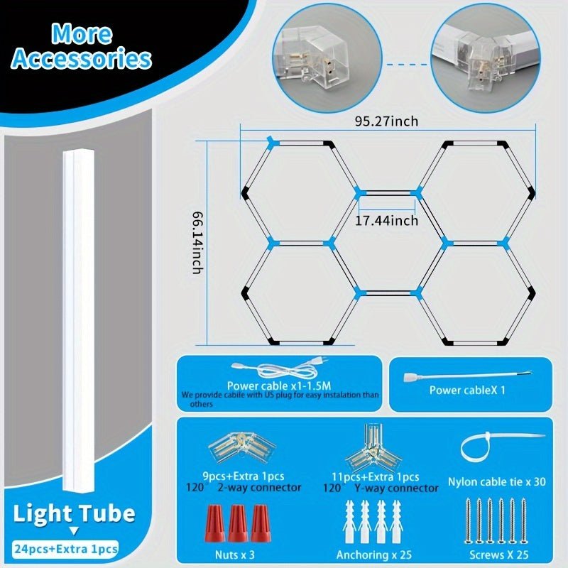 LED Hexagon Garage Lights - 25 Pack 200W 26400LM Super Bright - Autoxmatch