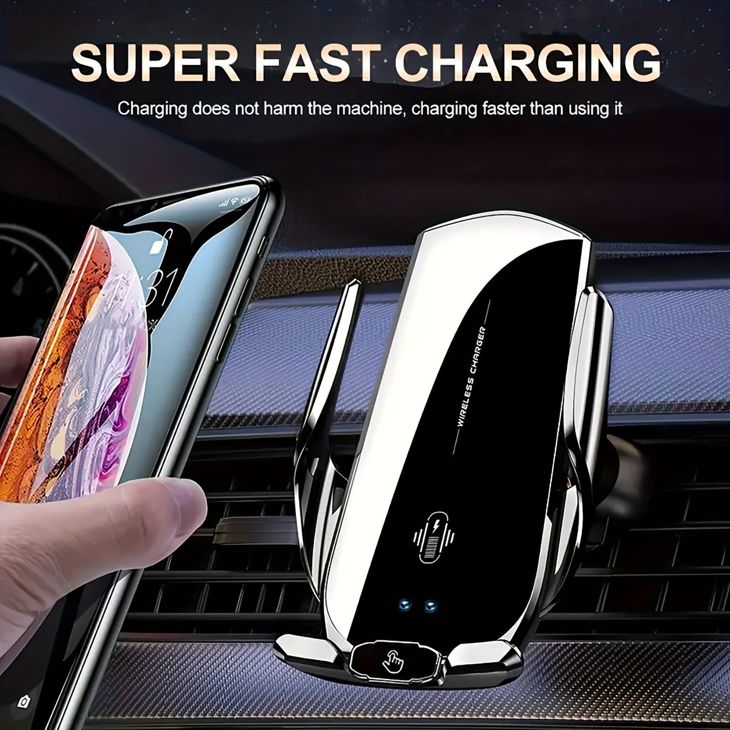 Magnetic Wireless Car Charger - 15W Fast Charging - Autoxmatch