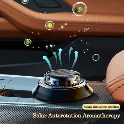 Portable Solar - Powered Kinetic Car Air Freshener | Double Ring Rotating Perfume & Fragrance Diffuser - Autoxmatch