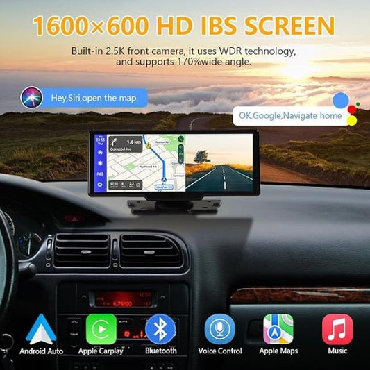 Portable Wireless CarPlay with 2.5K Camera - 9.3 - Inch Ultra HD Android Auto Car Screen - Autoxmatch