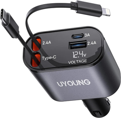 Retractable 4 in 1 Fast Car Phone Charger - Autoxmatch