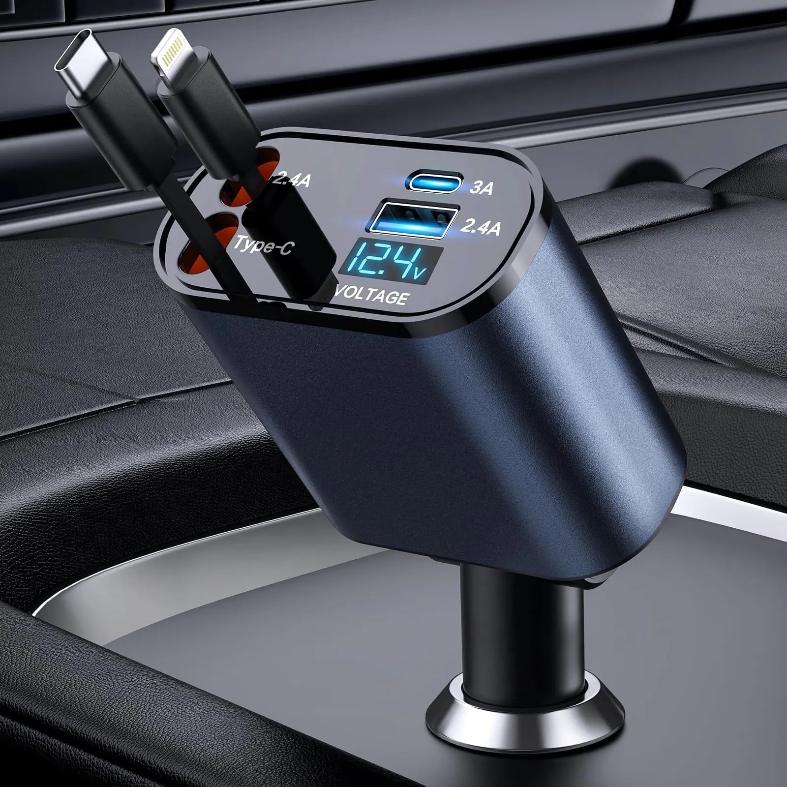 Retractable 4 in 1 Fast Car Phone Charger - Autoxmatch